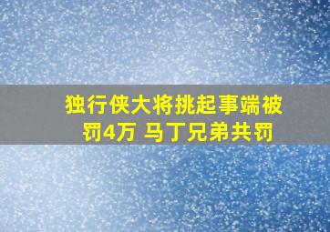 独行侠大将挑起事端被罚4万 马丁兄弟共罚